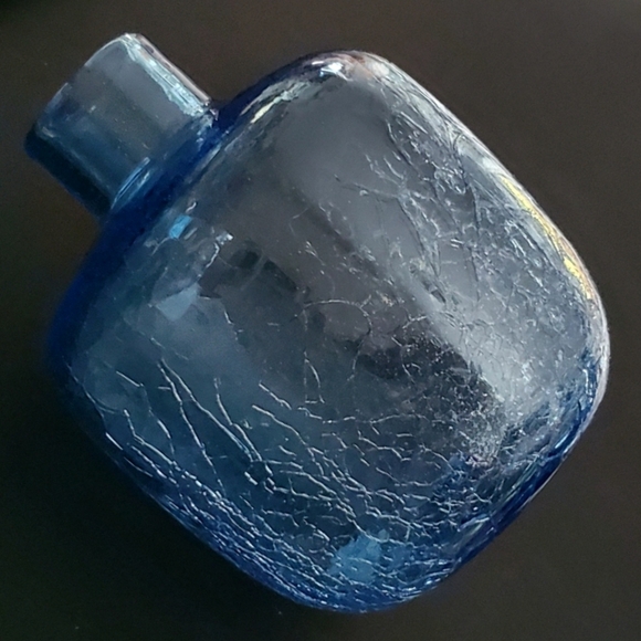 MCM Blenko #6424 Handcrafted Rare Ice Blue Crackle Art Glass Vase by Joel Myers - Picture 12 of 16